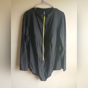 Torrid Black One Piece Swimsuit with Yellow Zipper